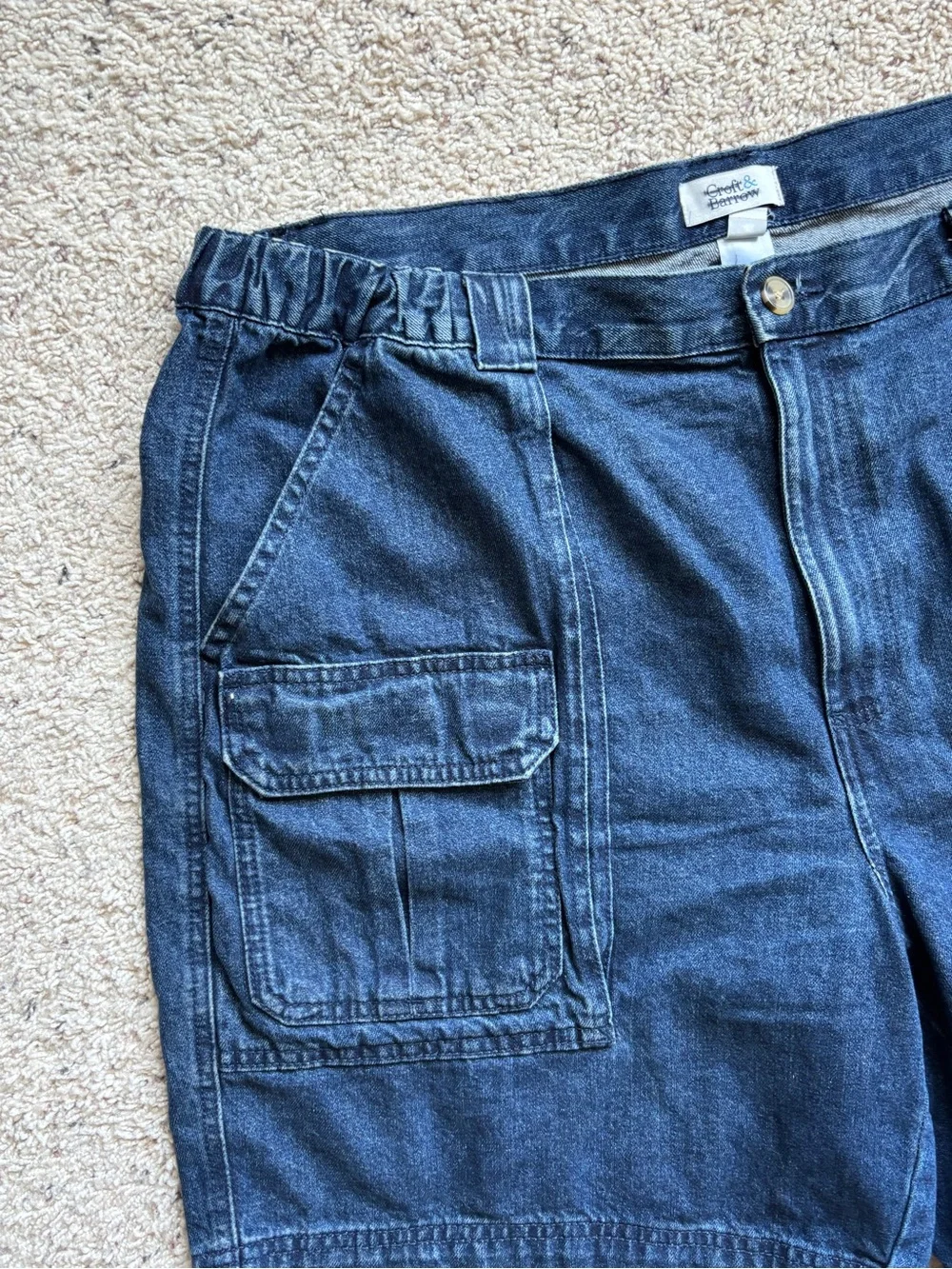 croft & barrow Dark Blue Denim Cargo Shorts men’s 40